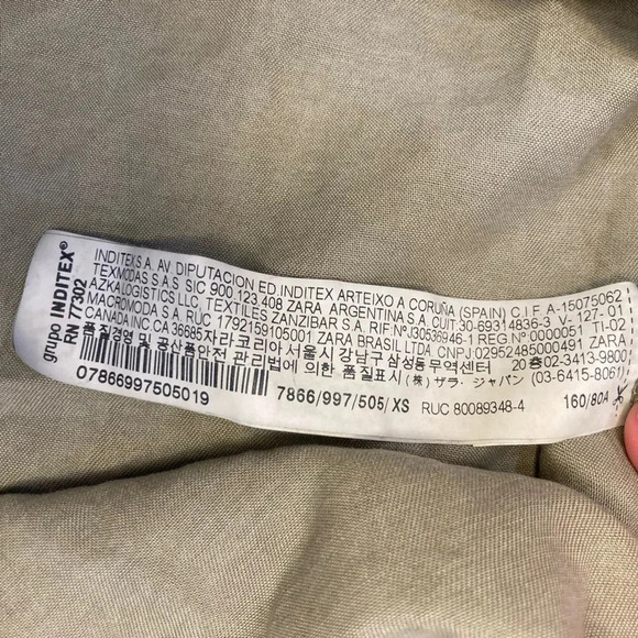 Zara Basic Off the Shoulder Dress Grey-Green XS Beachy Cottage Preppy Prairie - Picture 7 of 7